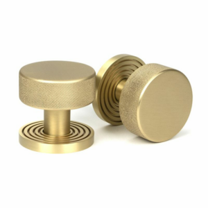 Anvil Brompton Mortice/Rim Knob Set Satin Brass (Beehive) 50910