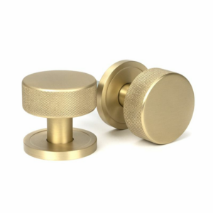 Anvil Brompton Mortice/Rim Knob Set Satin Brass (Plain) 50908