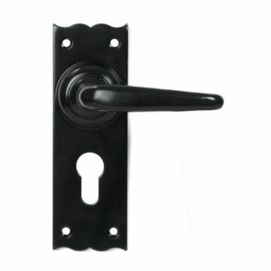 Anvil Oak Lever Euro Handle Set Black 46570
