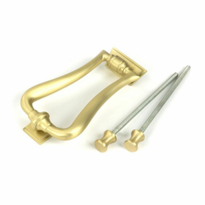Anvil Slimline Art Deco Doctors Door Knocker Satin Brass 50886
