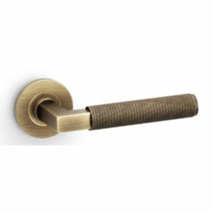 Alexander & Wilks AW200AB Hurricane Knurled Lever On Rose Antique Brass