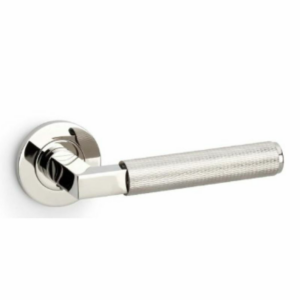 Alexander & Wilks AW200PNPVD Hurricane Knurled Lever On Rose Polished Nickel PVD