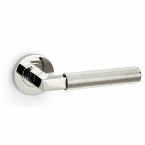 Alexander & Wilks AW202PNPVD Hurricane Reeded Lever On Rose Polished Nickel PVD
