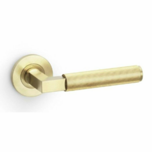 Alexander & Wilks AW202SBPVD Hurricane Reeded Lever On Rose Satin Brass PVD