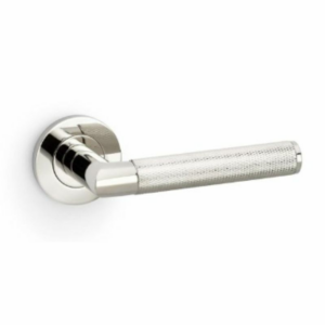 Alexander & Wilks AW210PNPVD Harrier Knurled Lever On Rose Polished Nickel PVD