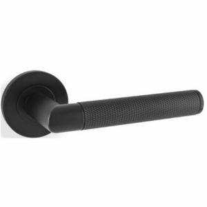 Alexander & Wilks AW210BL Harrier Knurled Lever On Rose Black