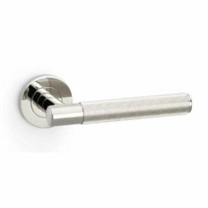 Alexander & Wilks AW220PNPVD Spitfire Knurled Lever On Rose Polished Nickel PVD