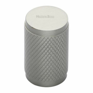 C3840 Cylindirc Knurled Cabinet Knob 21mm Satin Nickel