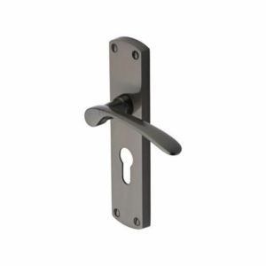 DIP7848 Diplomat Door Handle on Euro Plate Matt Bronze