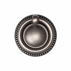 Classic Beaded Ring Pull Distressed Pewter