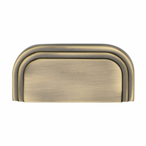 Bauhaus Drawer Cup Pull Antique Brass