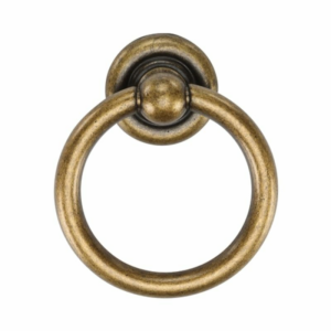 Classic Round Drop Pull Brass Distressed Brass