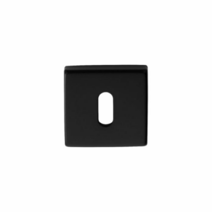 QE003BLK Lever Key Escutcheon on Square Rose Matt Black
