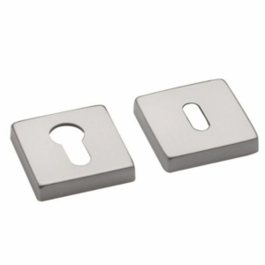 QE001SC Euro Escutcheon on Square Rose Satin Chrome