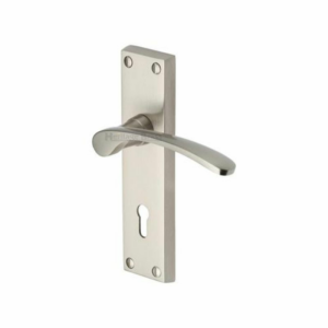 V4130 Sophia Door Handle on Lever Lock Satin Nickel