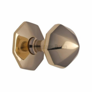 Octagonal Centre Knob 66mm Polished Brass