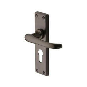 V727 Windsor Door Handle on Euro Lock Matt Bronze