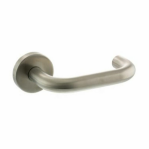 Commercial Round Rose SSS Return To Door Lever (Pair)