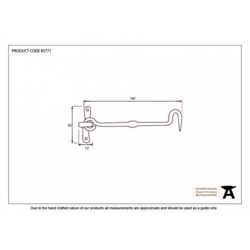 anvil-cabin-hook-forged-150mm-black-83771
