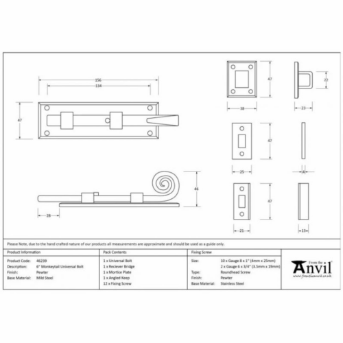 anvil-150mm-monkeytail-universal-knob-bolt-black-462371