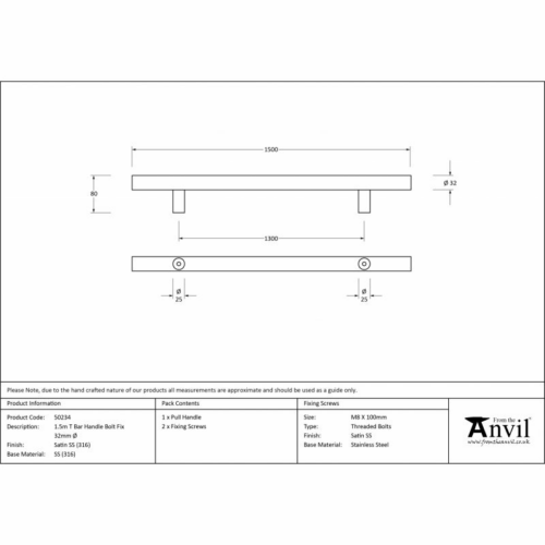 anvil-1500x32mm-t-bar-pull-handle-bolt-fix-satin-stainless-steel-grade-316-502342