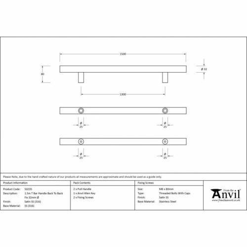 anvil-1500x32mm-t-bar-pull-handle-back-to-back-satin-stainless-steel-grade-316-502352