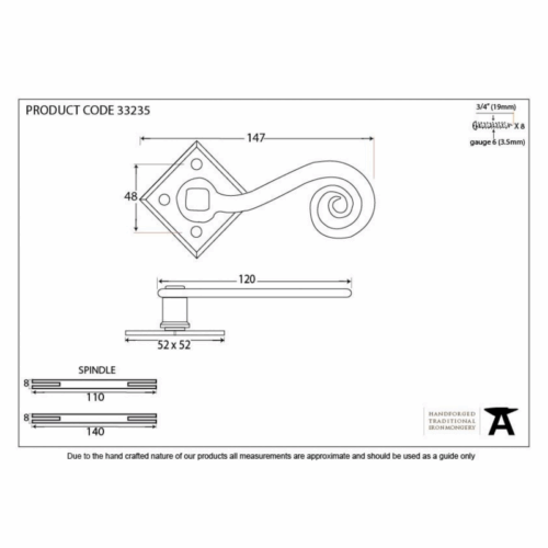 anvil-monkeytail-unsprung-lever-on-rose-handle-set-black-332351