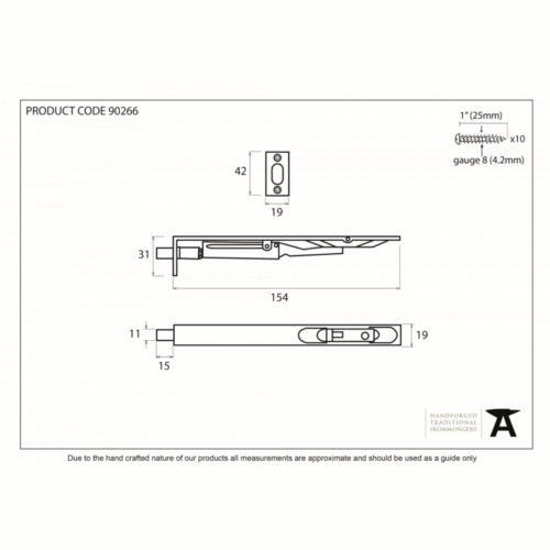 anvil-150mm-flush-bolt-pvd-black-902661