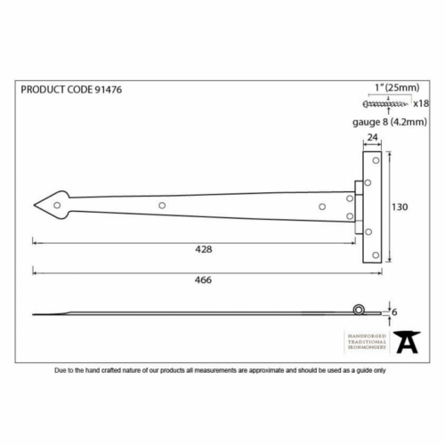 anvil-450mm-arrow-head-t-hinge-external-beeswax-914761
