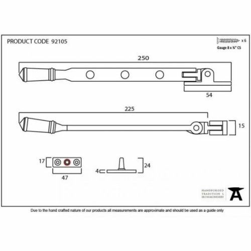 anvil-200mm-regency-casement-stay-pewter-451391