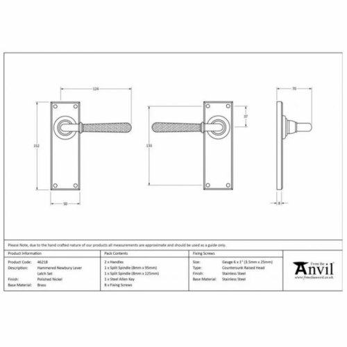 anvil-hammered-newbury-lever-latch-furniture-polished-chrome-462141