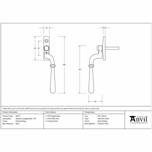 anvil-brompton-espag-fastener-right-hand-black-461641