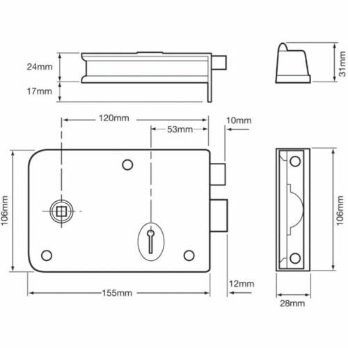union-1448-150mm-bj-rim-lock