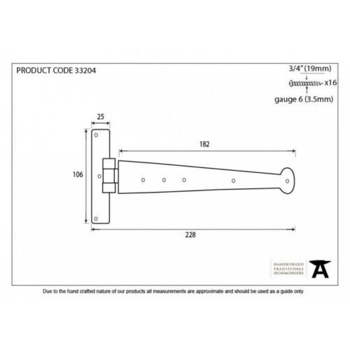 anvil-tee-hinge-225mm-beeswax-pair-33204-1